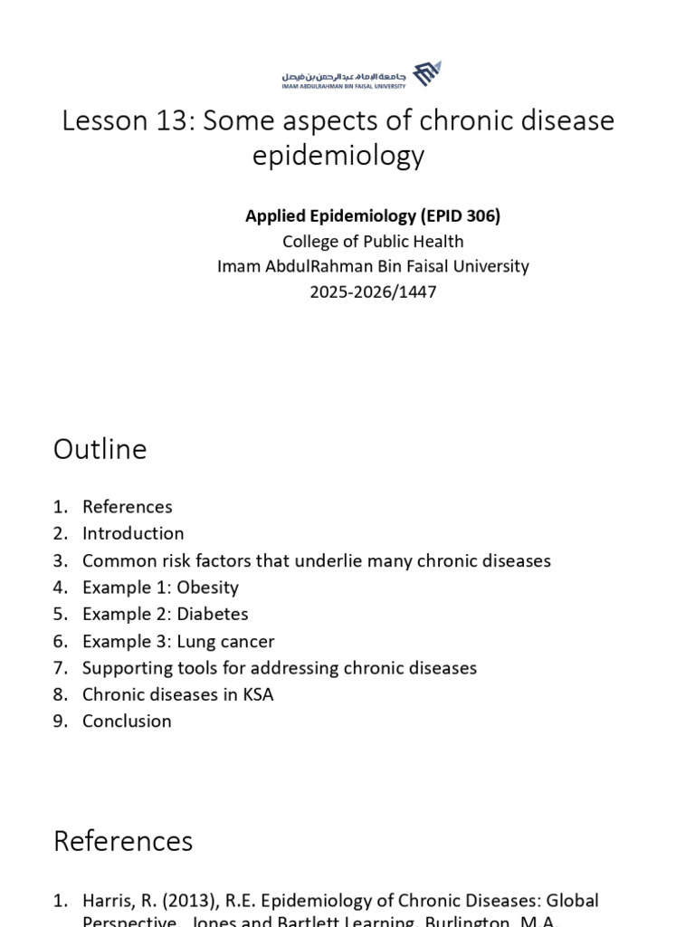 Chronic Disease Epidemiology Insights | PDF | Obesity | Tobacco Smoking