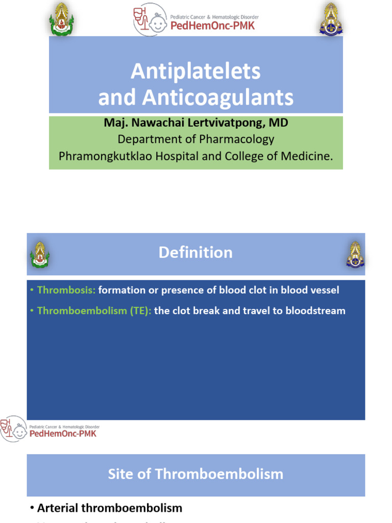 Antiplatelets and Anticoagulants Overview | PDF | Thrombosis | Aspirin