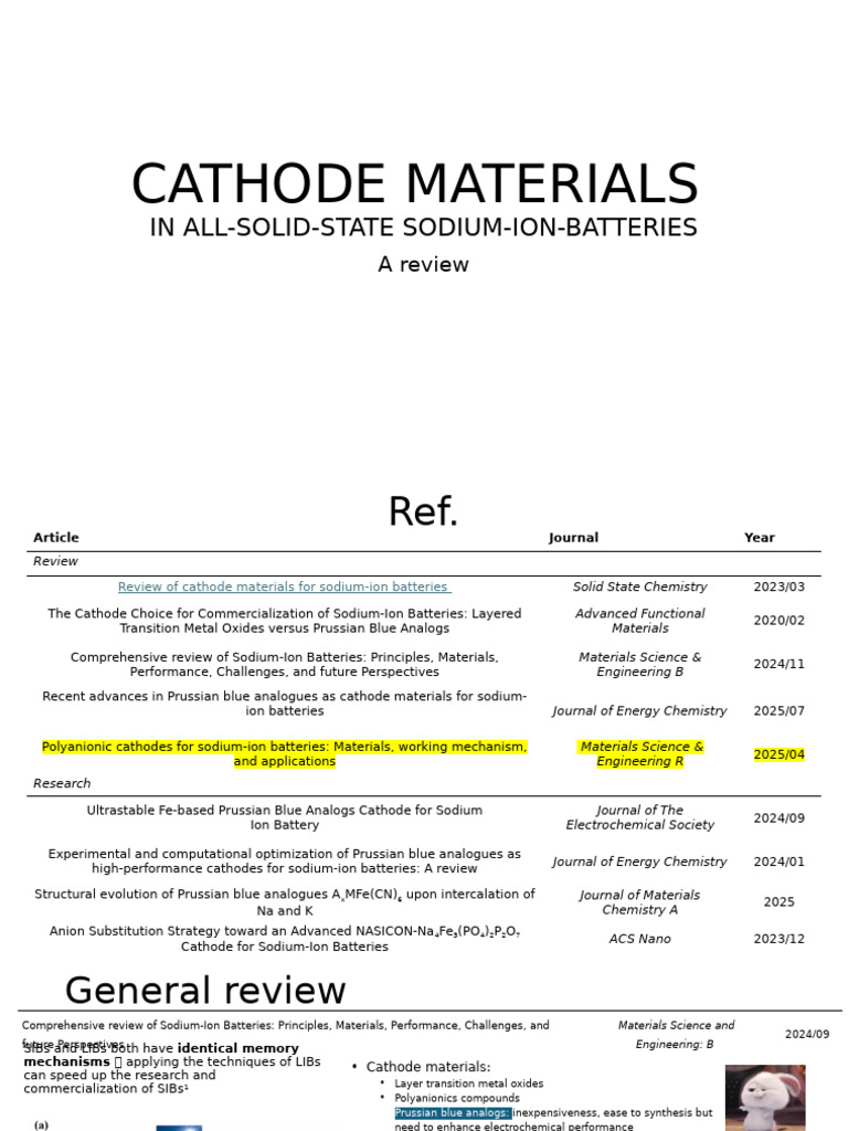 Cathode Materials for Sodium-Ion Batteries | PDF | Lithium Ion Battery ...