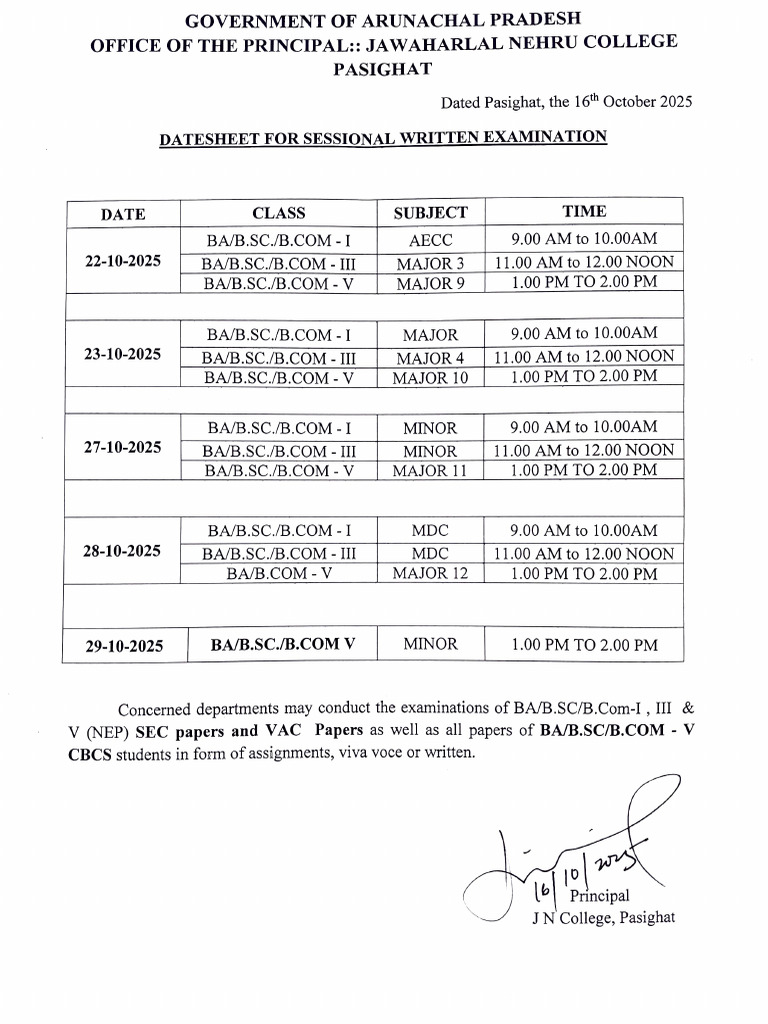 3rd in Sem Routine | PDF