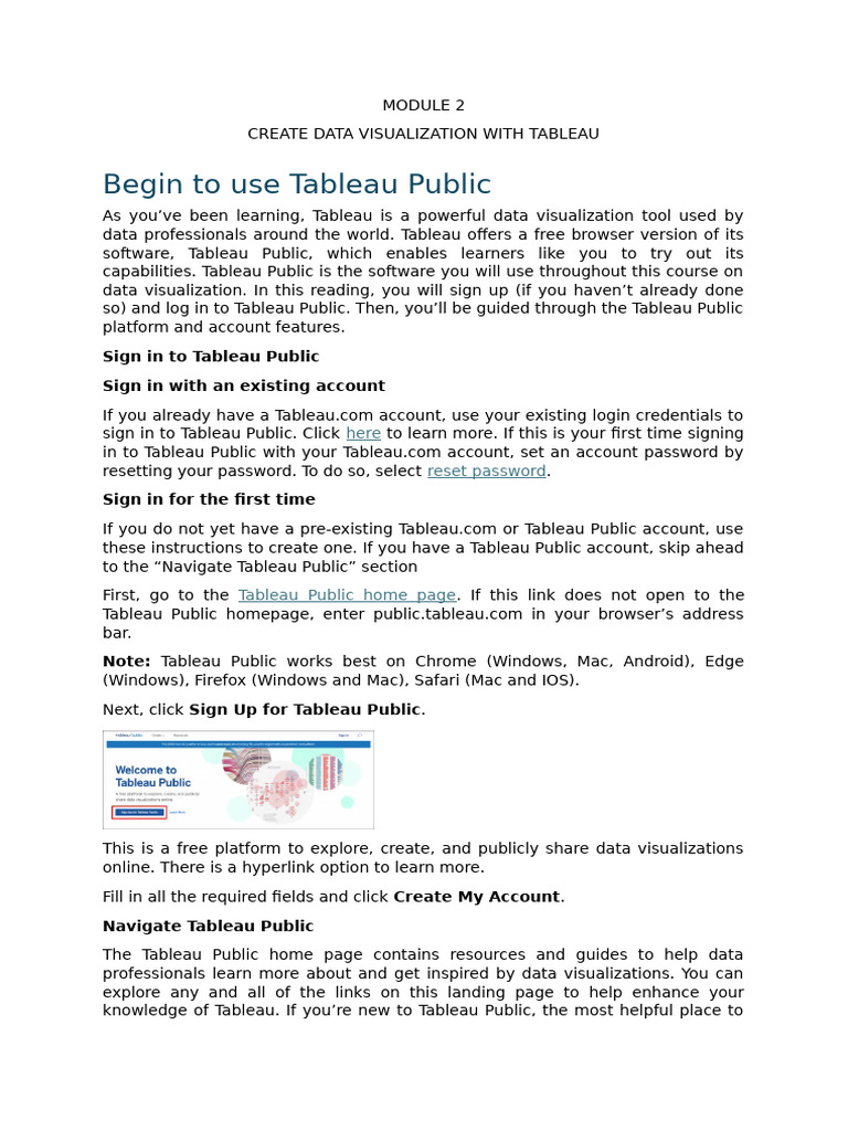 Getting Started with Tableau Public | PDF | Spreadsheet | Data Analysis