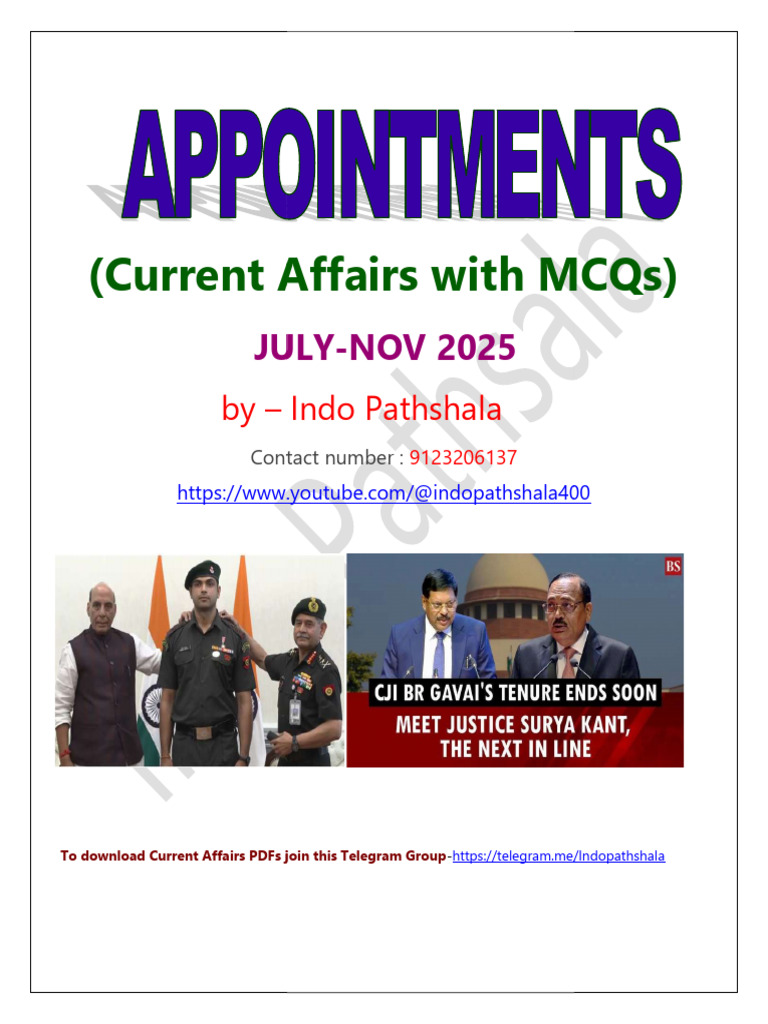 July 2025 Current Affairs & MCQs | PDF