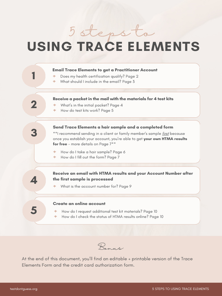 5 Steps for Using Trace Elements Testing | PDF | Mail | Hair