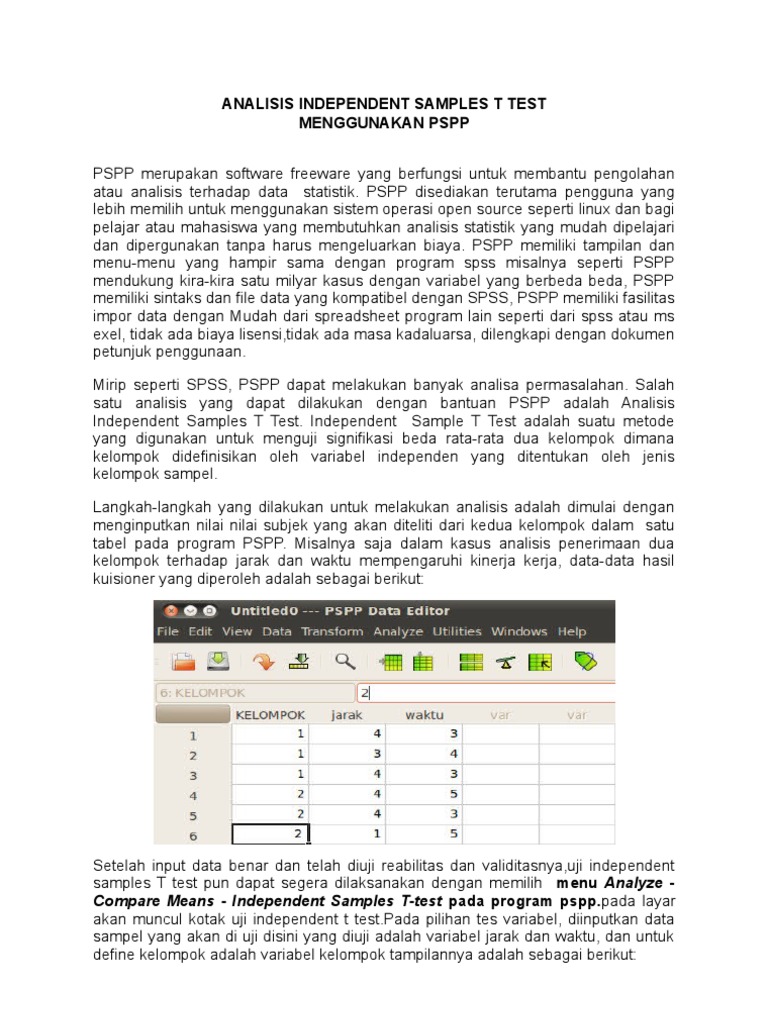 Uji Independent Sample T Test Adalah Materi Siswa