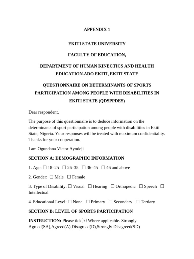 DSPQ Questionnaire | PDF | Disability | Social Psychology
