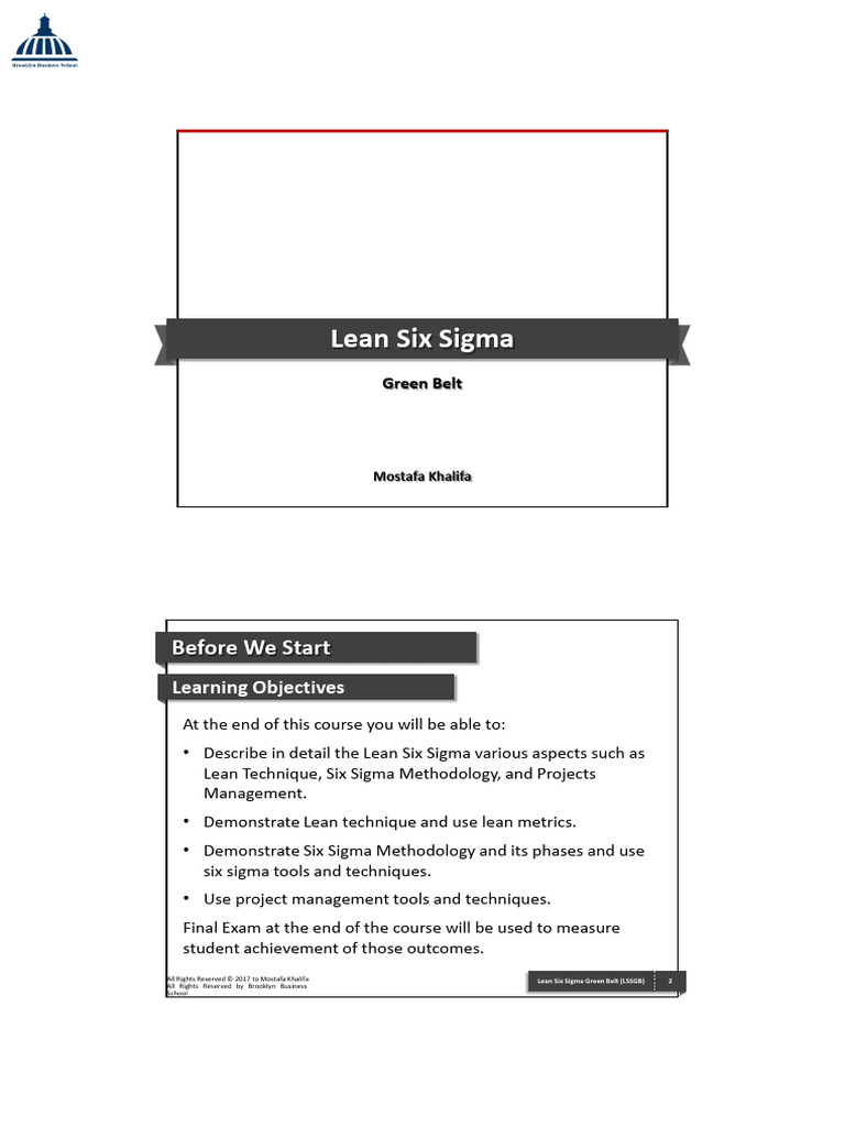 Lean Six Sigma Green Belt - Brooklyn | PDF | Six Sigma | Lean Manufacturing