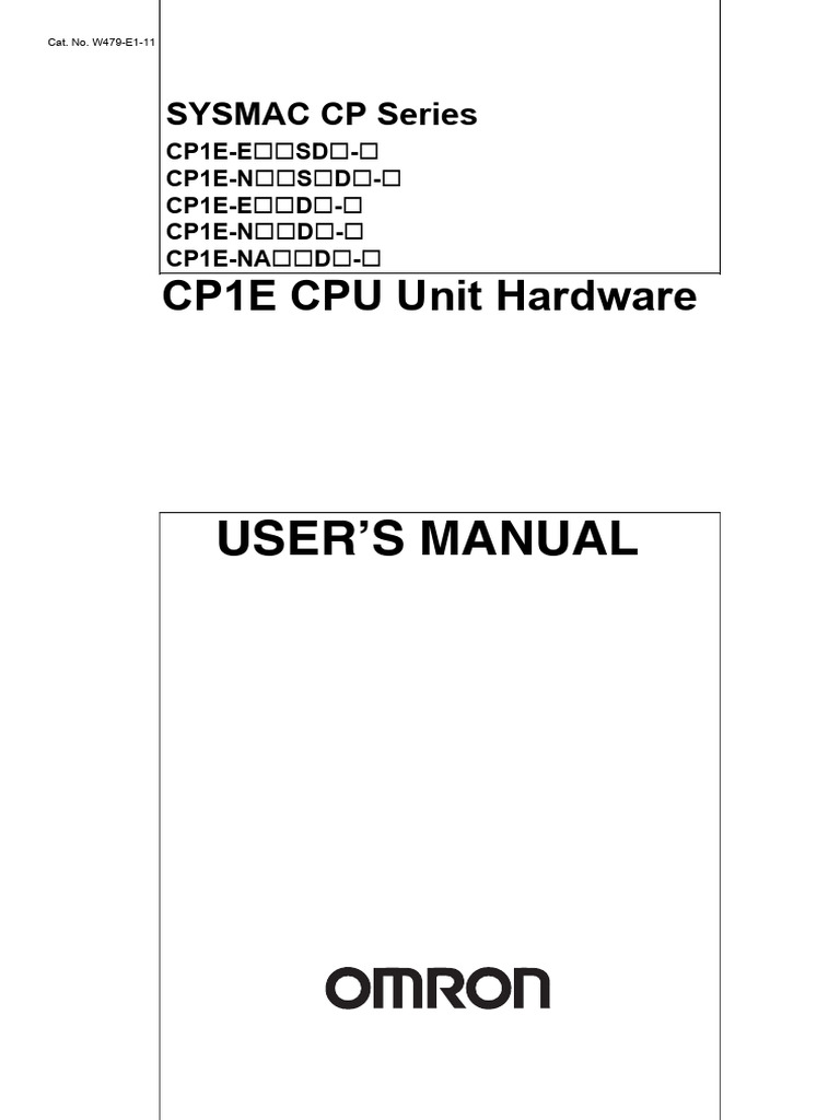 CP1E CPU Unit Hardware: User'S Manual | PDF | Programmable Logic ...