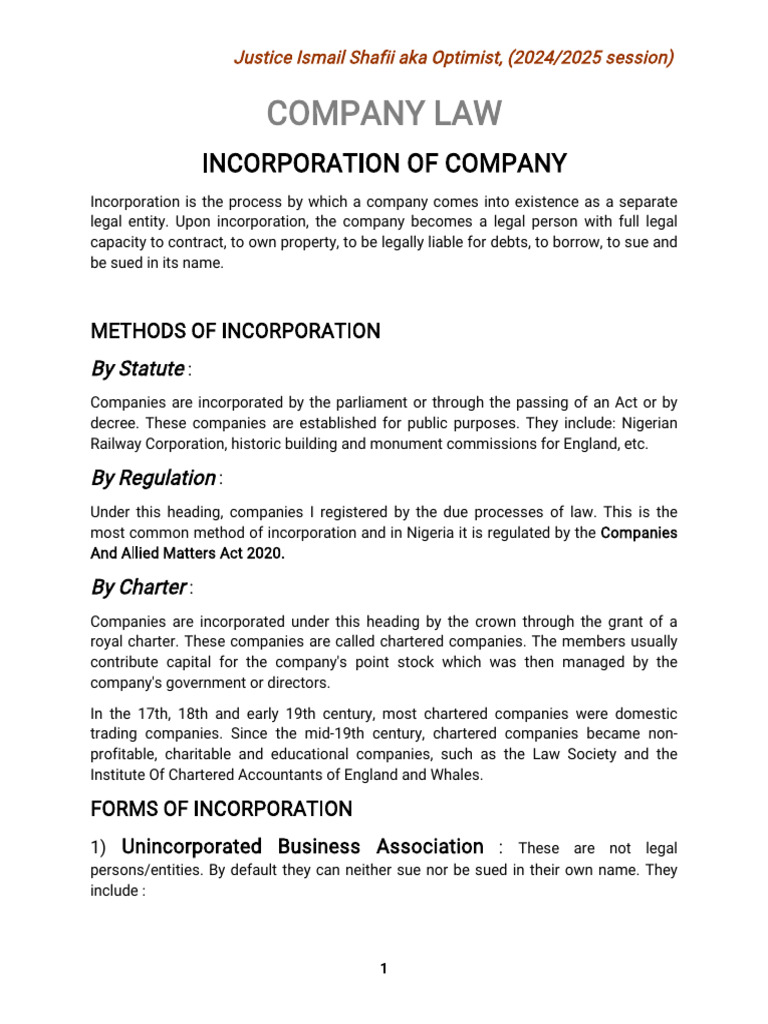 Formation of Company-1 | PDF | Partnership | Sole Proprietorship