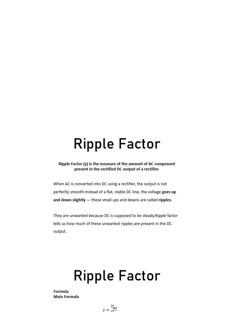 Ripple Factor PDF | PDF