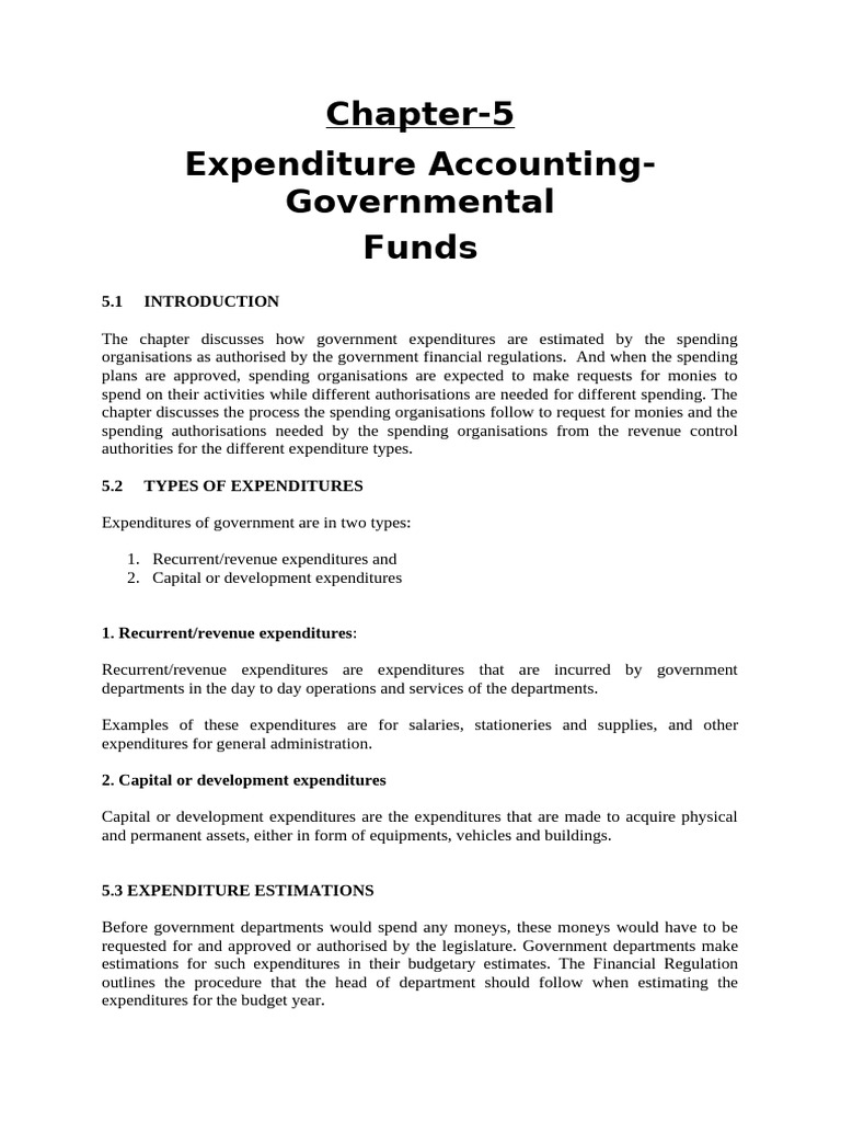 Government Expenditure Accounting Guide | PDF | Expense | Budget
