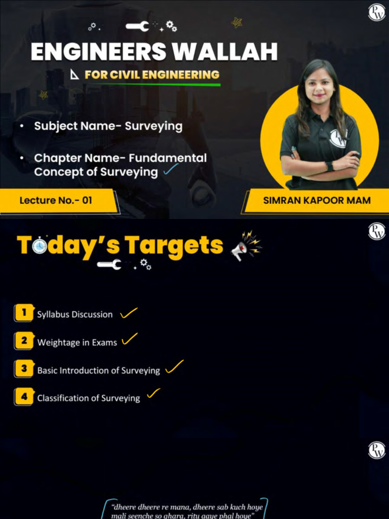 Surveying Simran Ma'm PW (1) | PDF