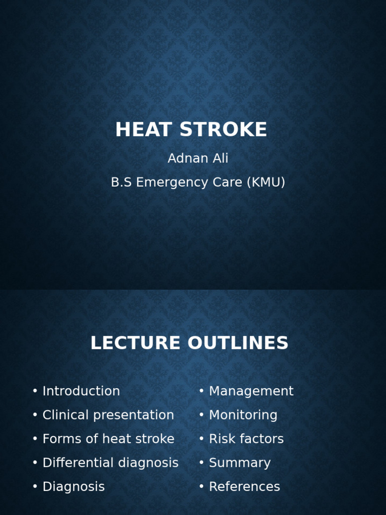 Lec 05. Heat Stroke | PDF | Hyperthermia | Stroke