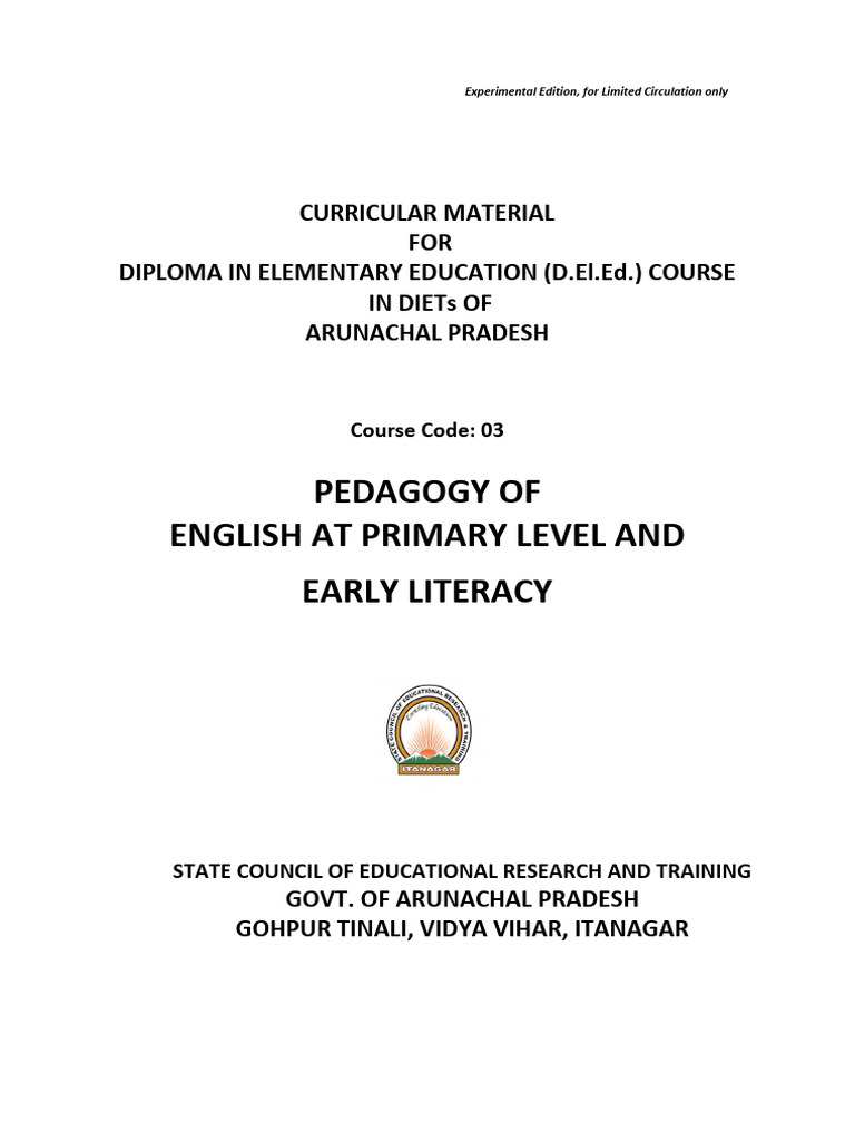 D.El.Ed. English Pedagogy Guide | PDF | Speech | Language Acquisition
