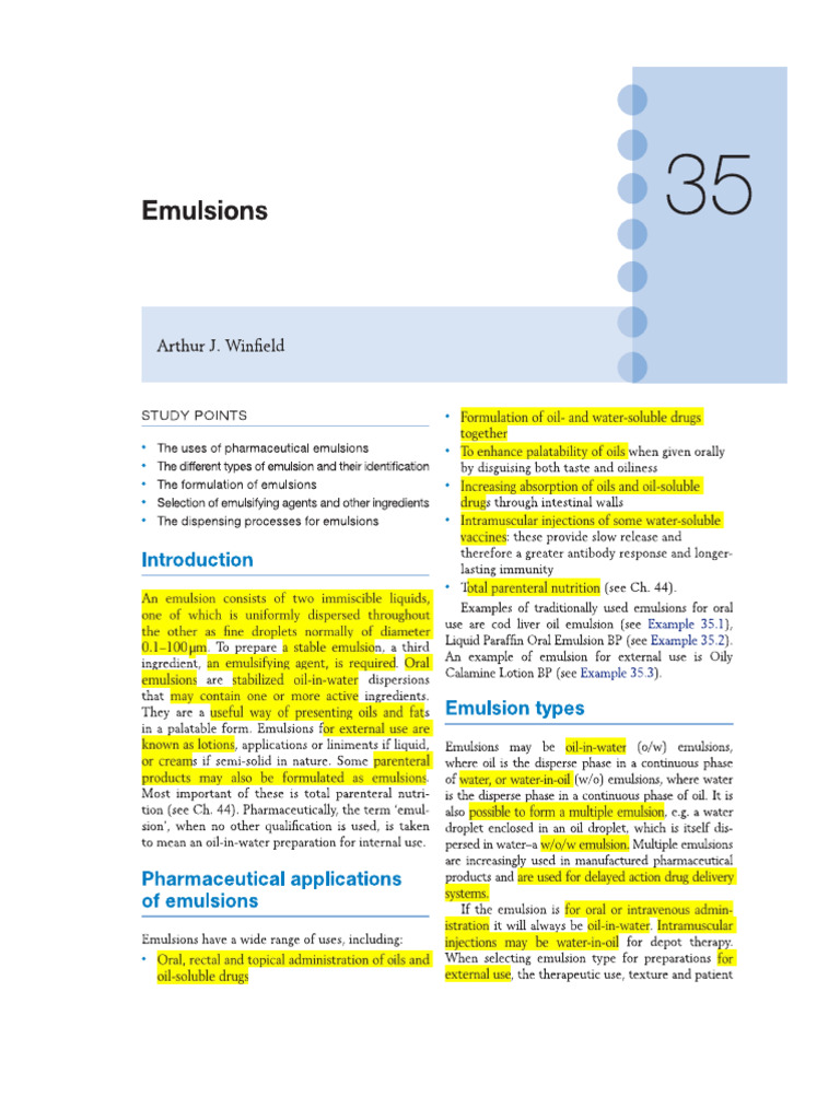 Emulsions | PDF