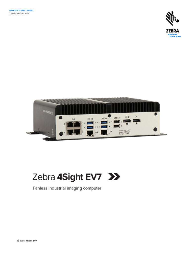 Zebra 4Sight EV7 Industrial Computer | PDF | Solid State Drive | Usb