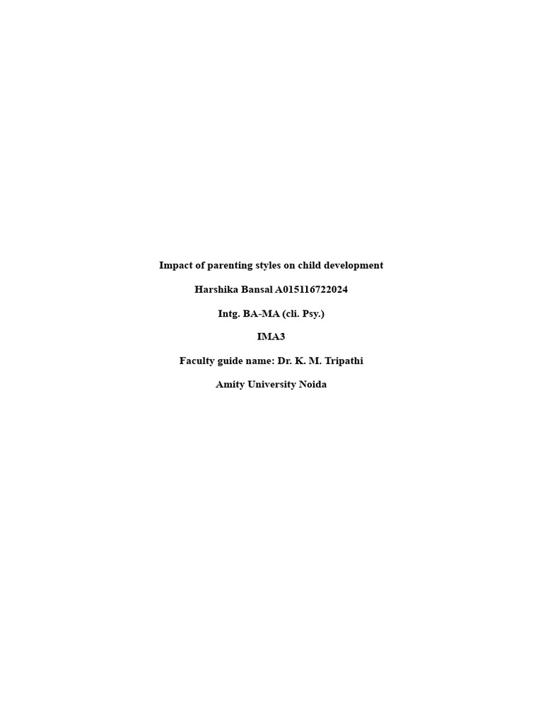 Parenting Styles and Child Development | PDF | Parenting | Child ...