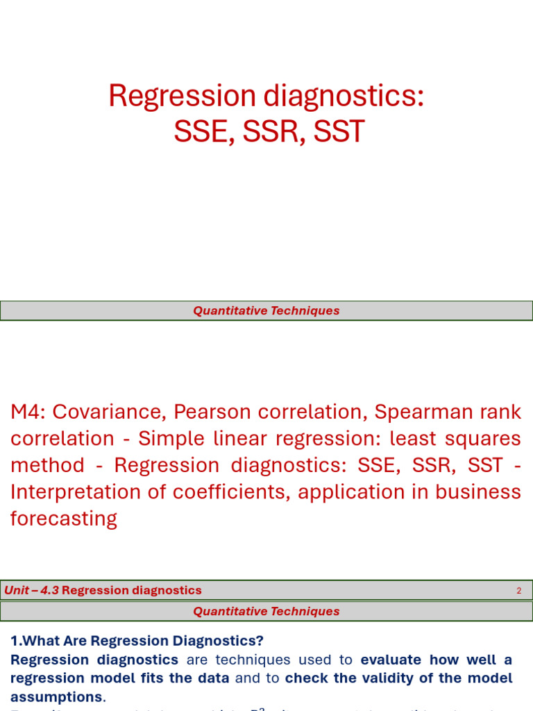 Unit - 4.3regression Diagnostics | PDF | Errors And Residuals ...