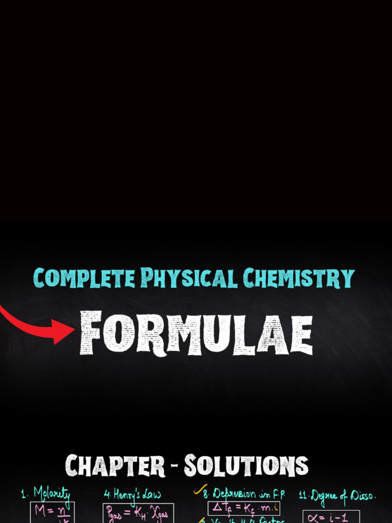 Complete Physical Chemistry Formulae | PDF