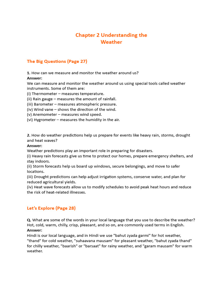 Weather Measurement and Predictions Guide | PDF | Weather | Weather ...