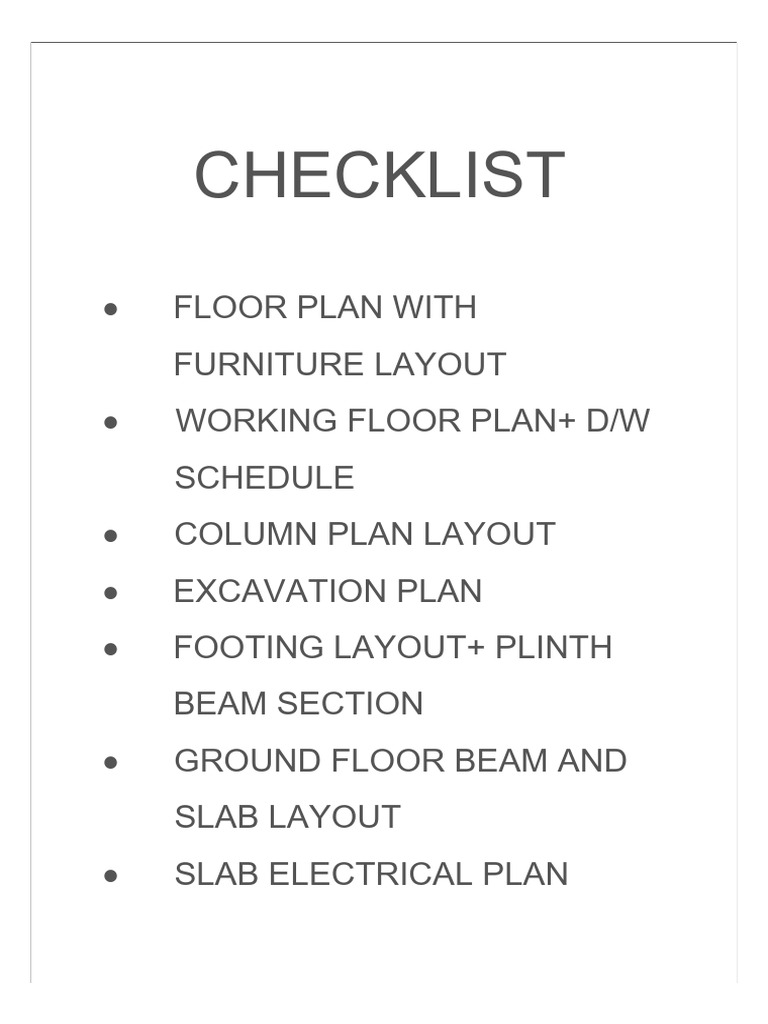 Comprehensive Construction Plans Checklist | PDF