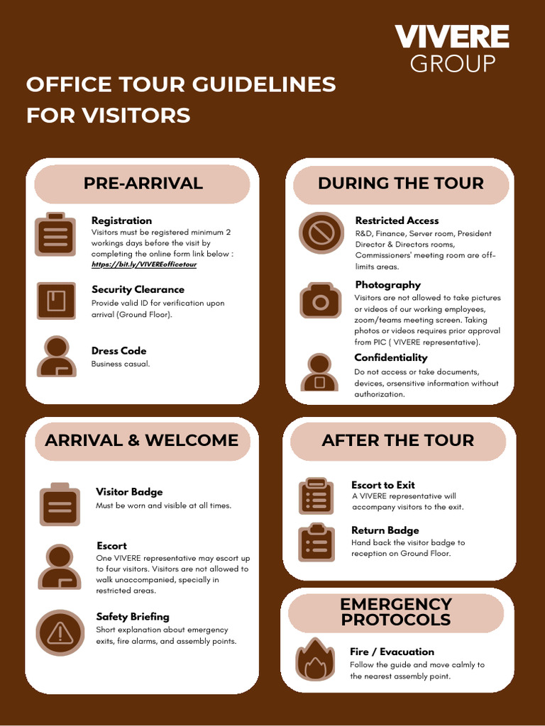 Poster - Office Tour Guidelines For Visitors | PDF