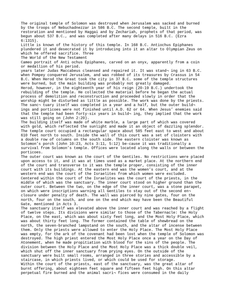 Text 10 | PDF | Holy Of Holies | Second Temple