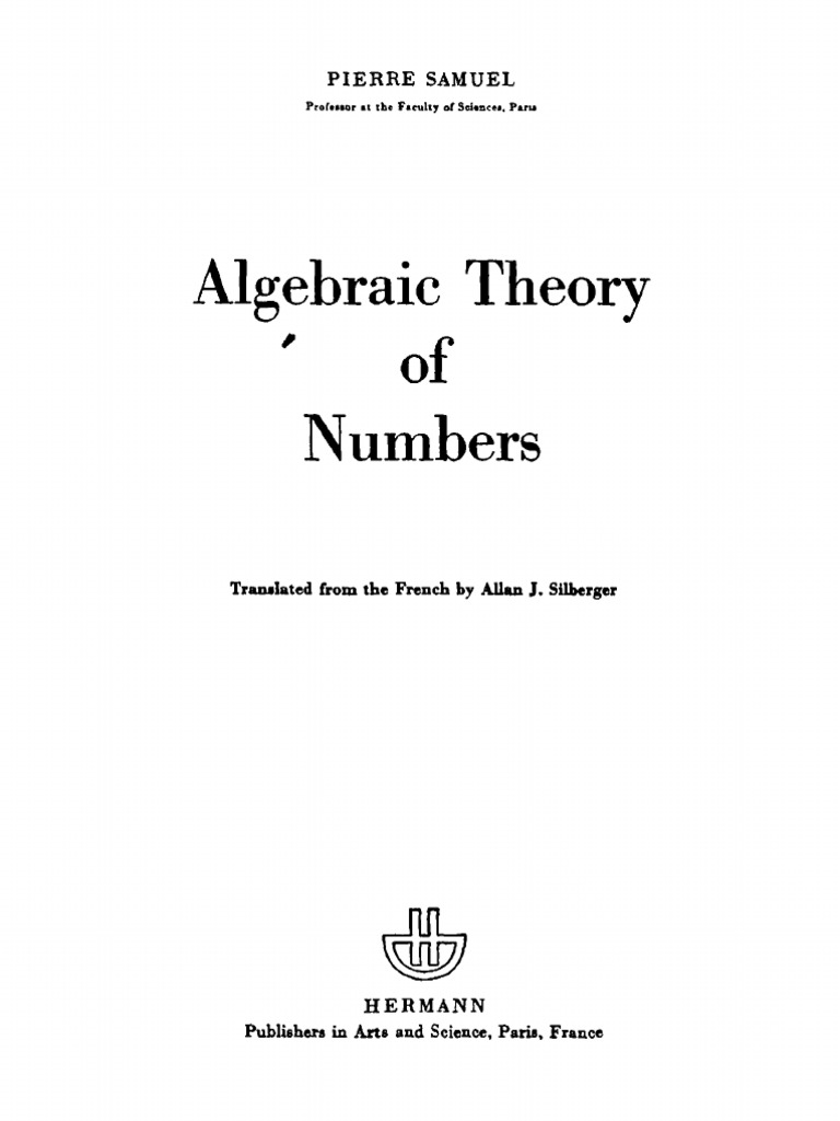 (Dover Books On Mathematics) Pierre Samuel - Algebraic Theory of ...