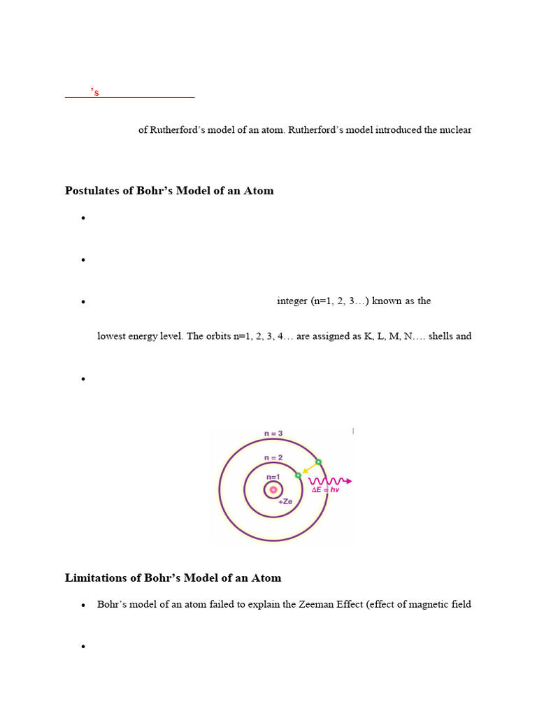 Bohr's Model and Quantum Mechanics Overview | PDF | Atomic Orbital ...