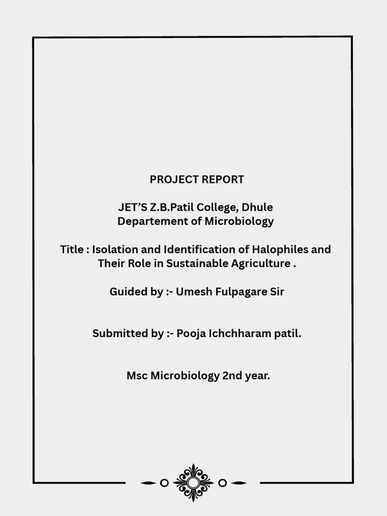 PROJECT REPORT JET's Z.B.patil College, Dhule Departement of ...