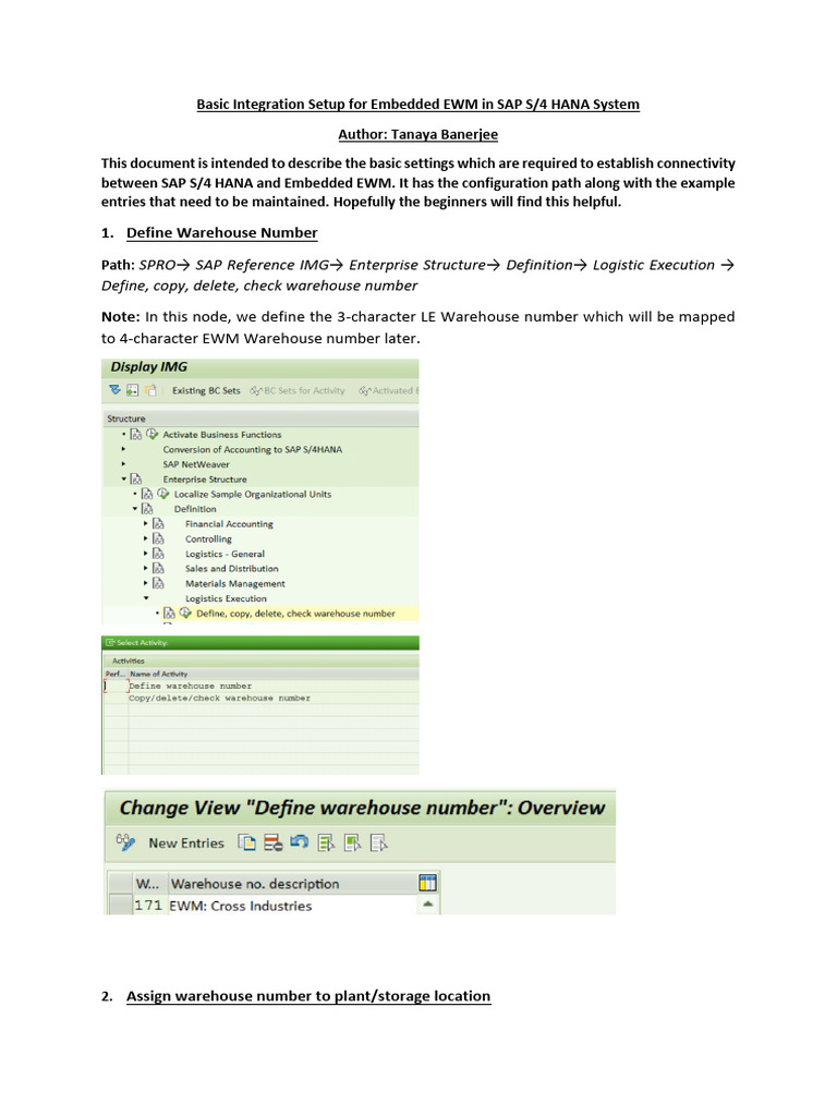 SAP S/4HANA Embedded EWM Setup Guide | PDF | Computer Engineering ...