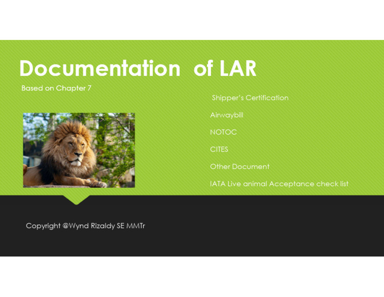 LAR Documentation and Certification Guide | PDF