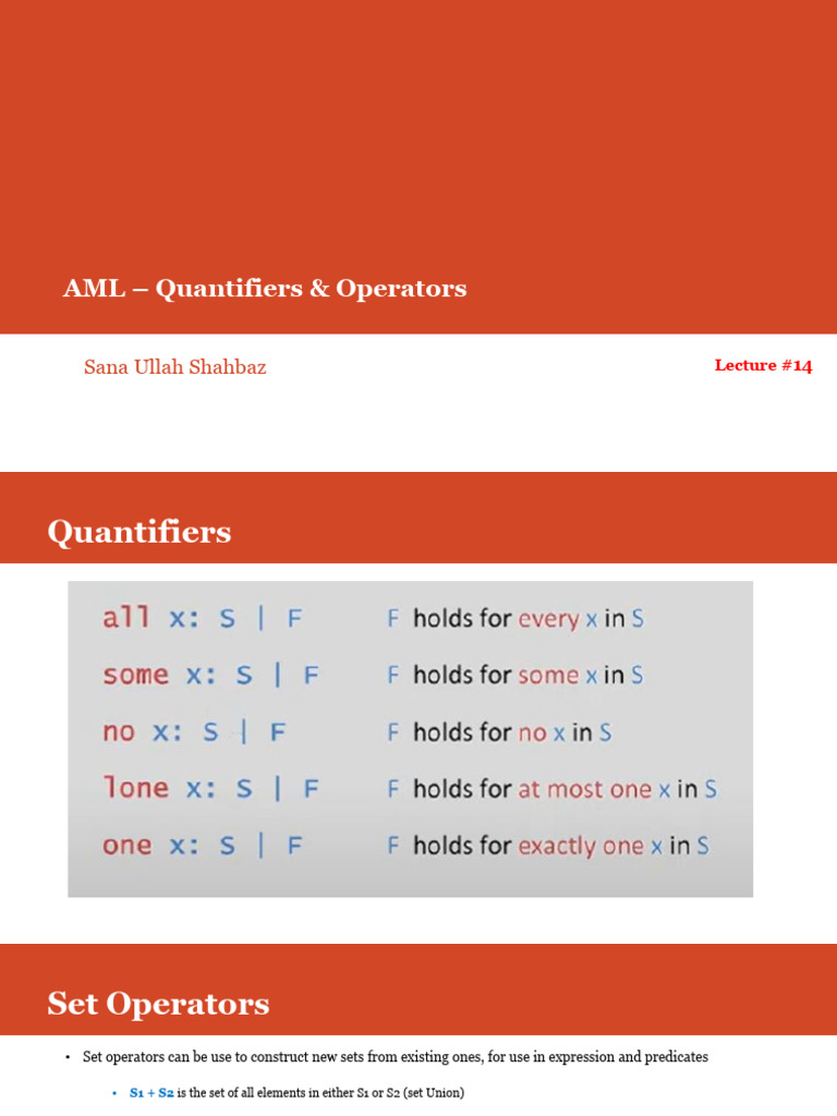AML: Set and Relational Operators | PDF | Mathematical Concepts ...