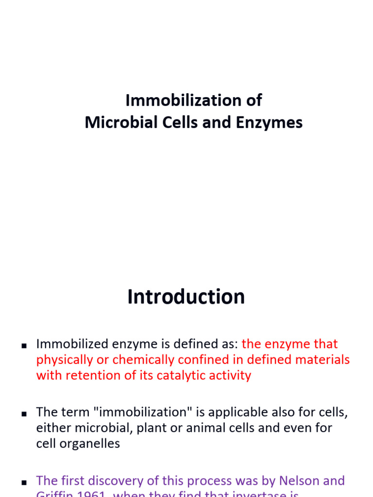 Microbial Cell and Enzyme Immobilization Techniques | PDF | Enzyme ...