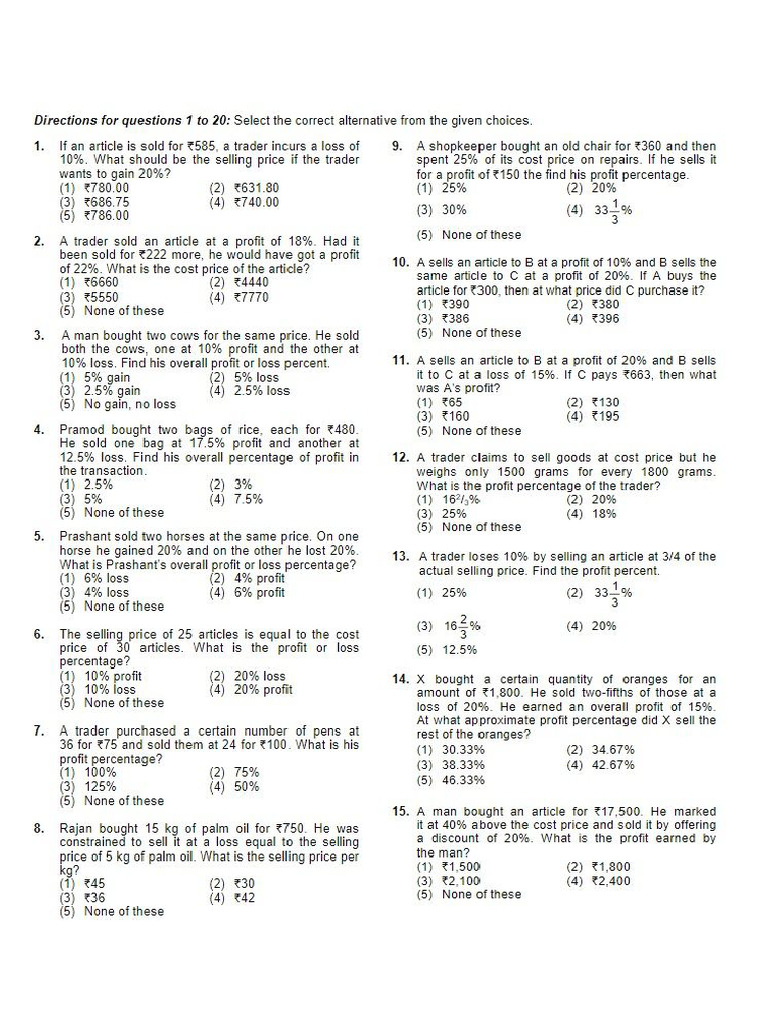 Profit & Loss Basics | PDF