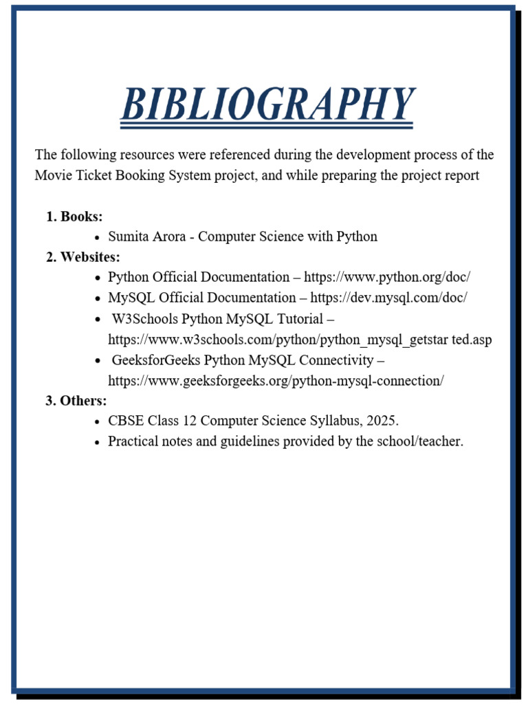 Python Movie Ticket Booking Resources | PDF