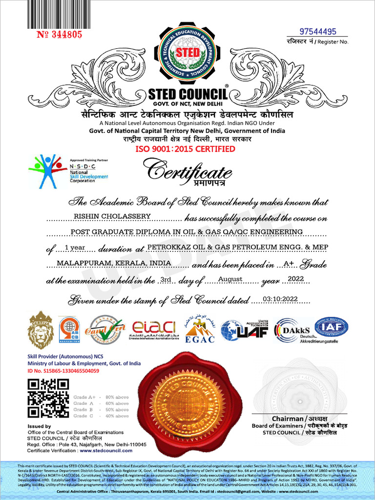 Student Certificate Specimen | PDF