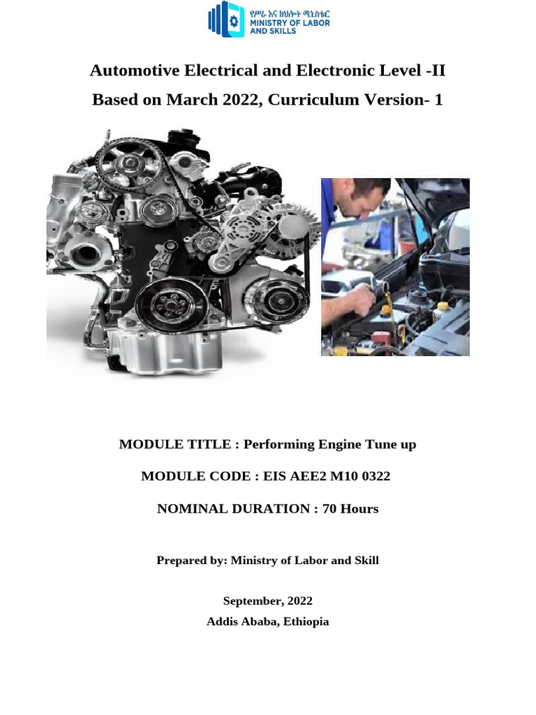 Engine Tune-Up Training Module | PDF | Carburetor | Throttle