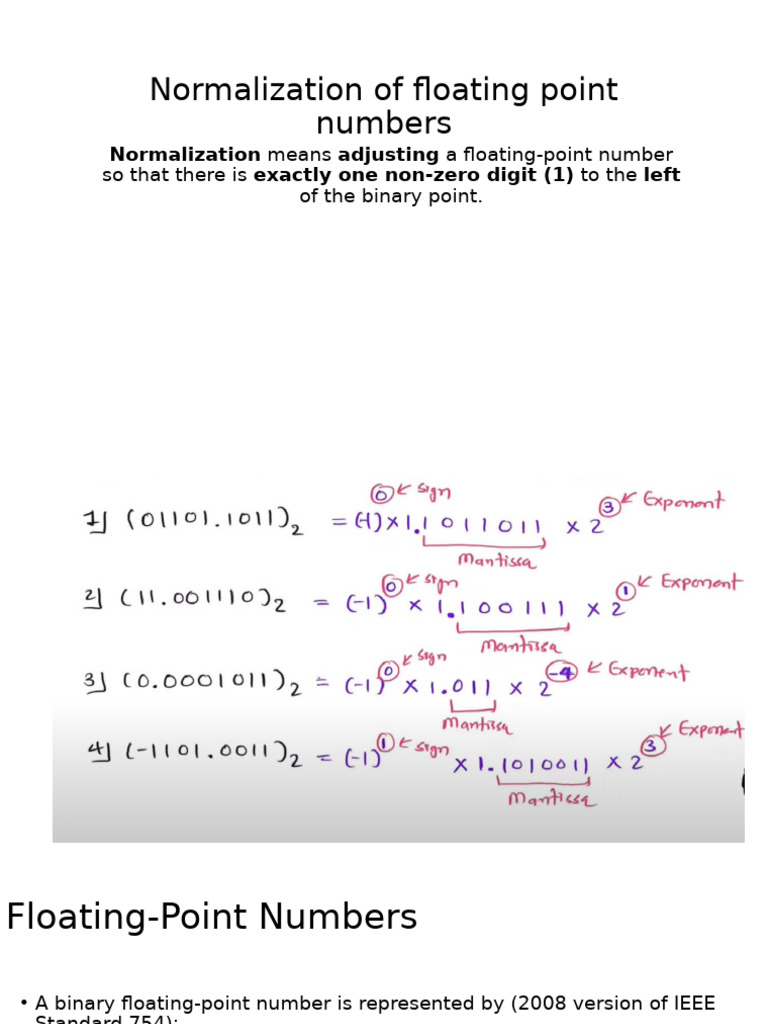 15.Floating Point Representation-L34,L35 | PDF | Mathematical Notation ...