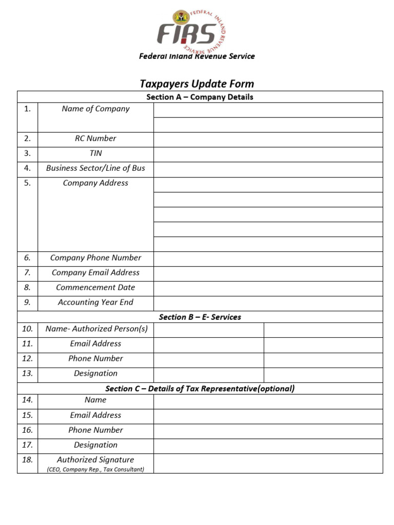 Taxpayer Update Form Copy | PDF