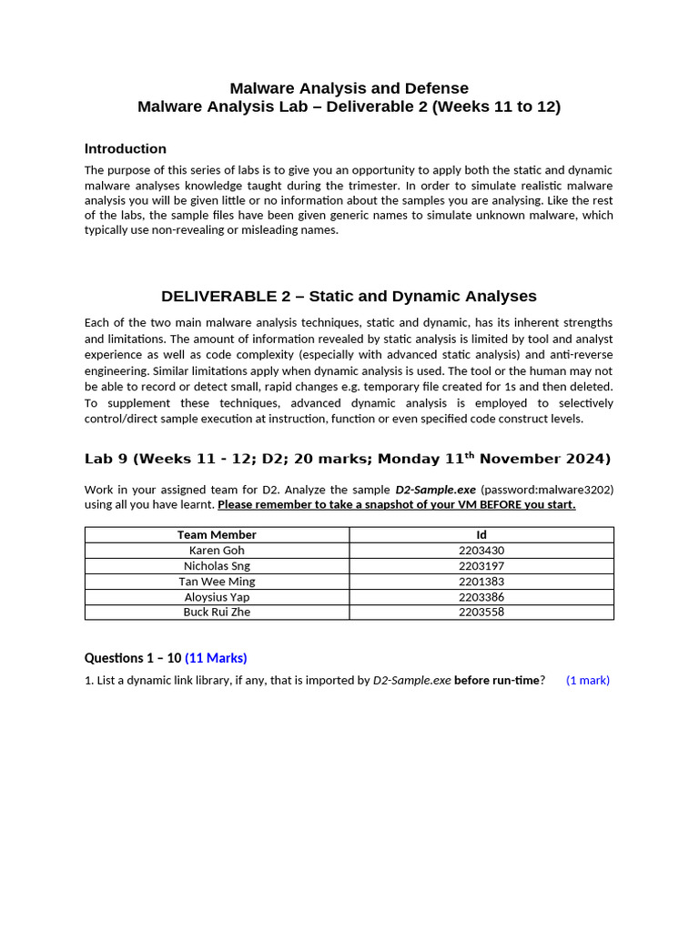 Malware Analysis Techniques Overview | PDF | Computer Architecture ...