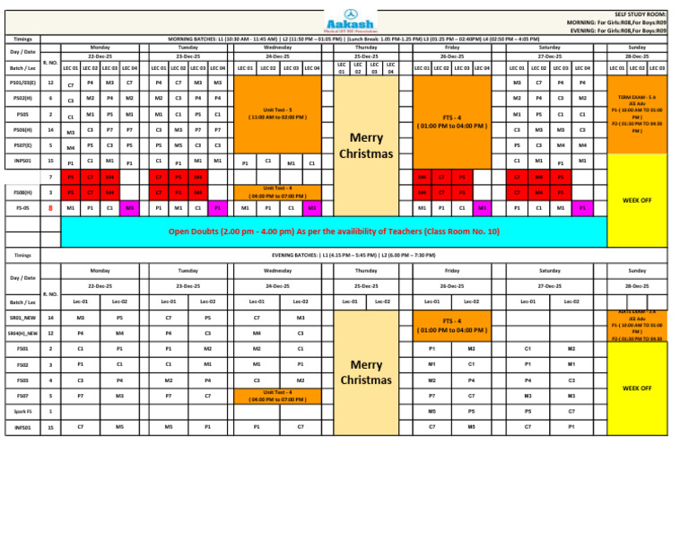 Time Table Engineering_22-28 | PDF