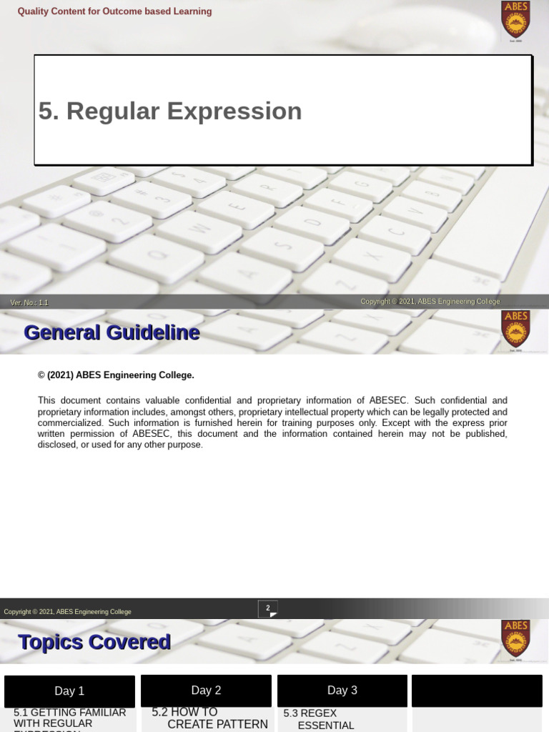 Unit 5 Regular Expressions | PDF | Regular Expression | Computer ...