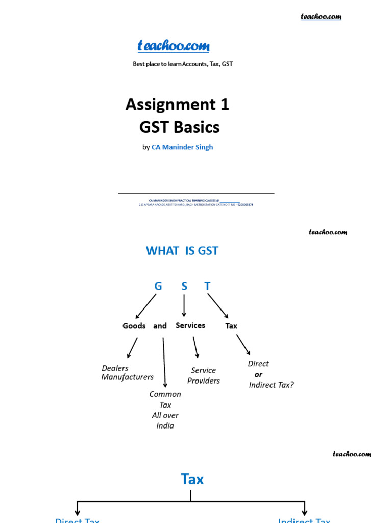 GST Basics Explained by CA Maninder Singh | PDF | Value Added Tax | Taxes