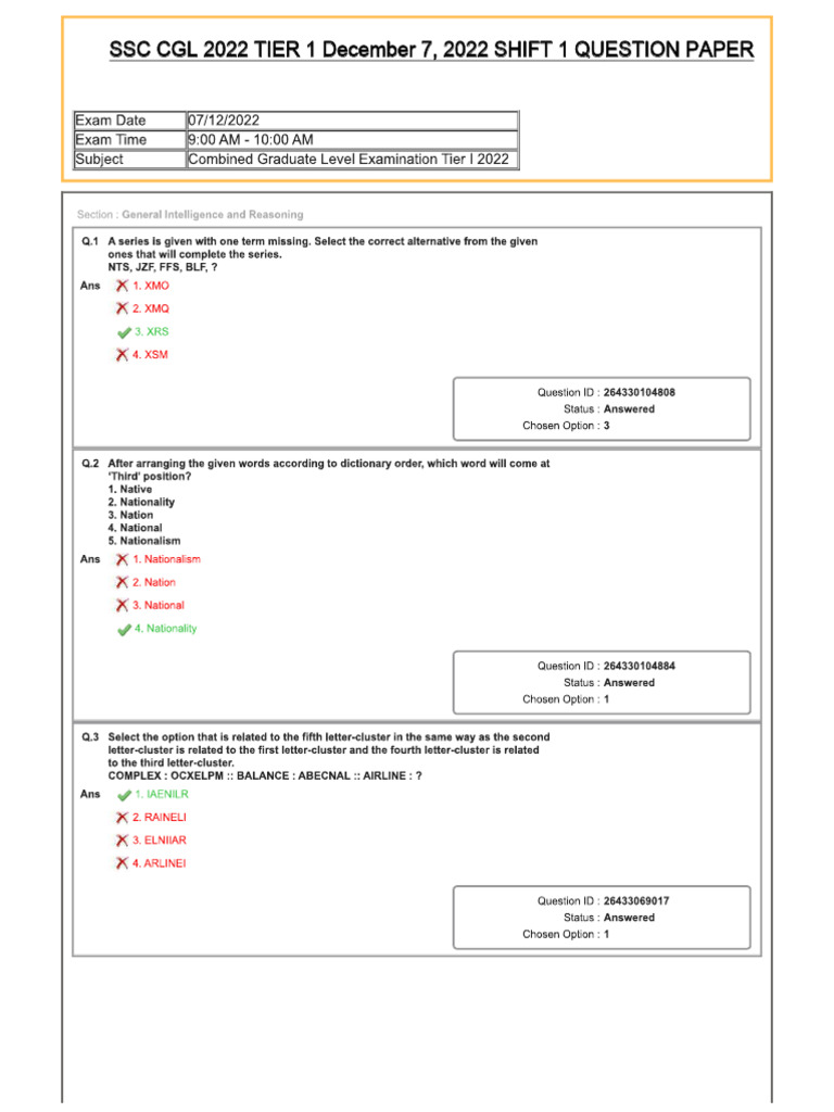 SSC CGL 2022 Tier 1 Question Paper With Answer Key Compressed.pdf ...