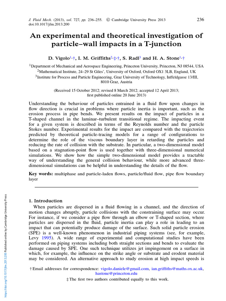 An Experimental and Theoretical Investigation of Particle Wall Impacts ...
