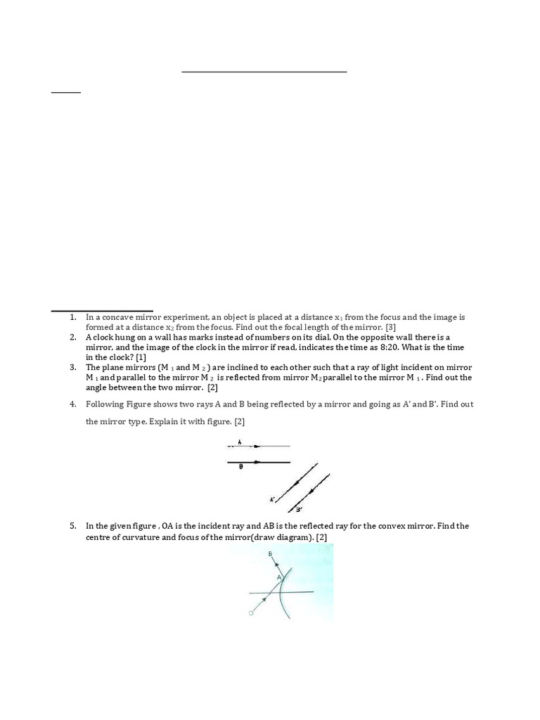 Light Reflection and Mirror Concepts | PDF