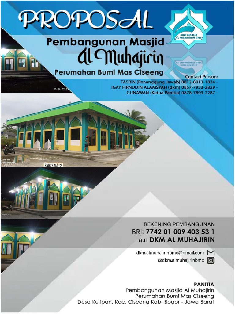 Proposal Pembangunan Masjid Al-Muhajirin | PDF