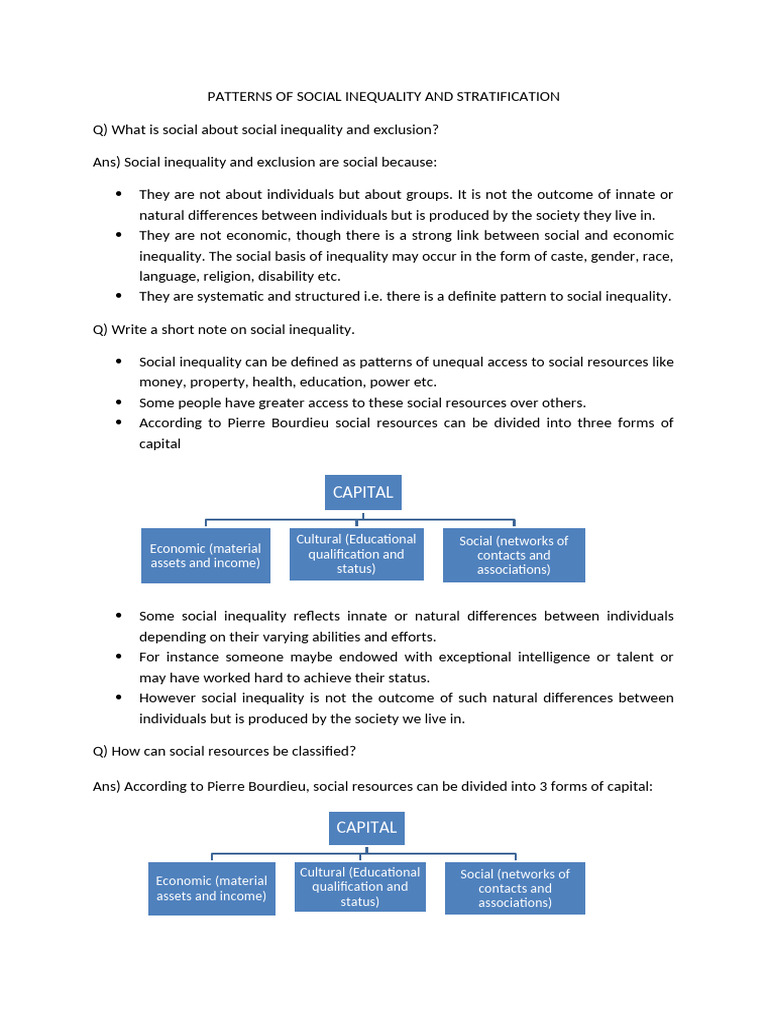 Social Inequality and Stratification Explained | PDF | Dalit | Social ...