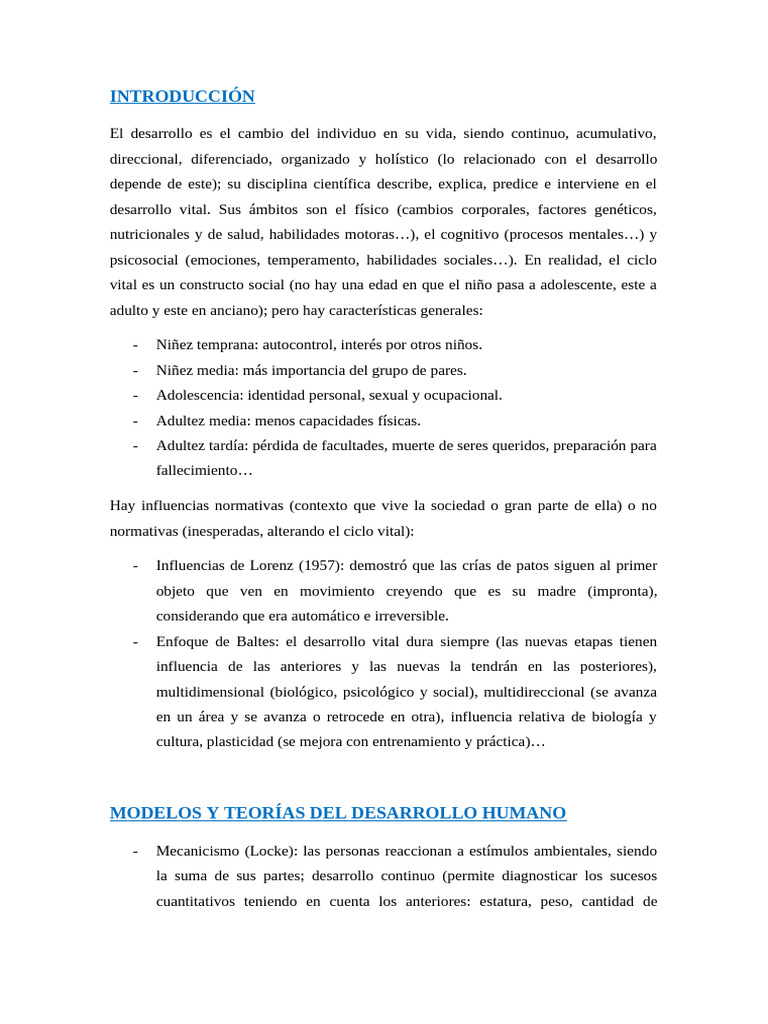 Teorías y Etapas del Desarrollo Humano | PDF | Teoría de apego | Adultos