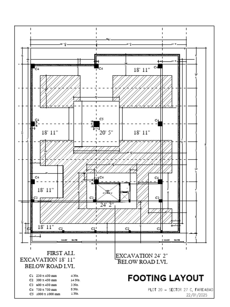 20 SECTOR 27 C-footing layout 22-1-25_250125_110441 | PDF